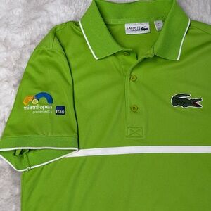 Lacoste Sport Miami Open Ultra Dry Polo Shirt Womens‎ US XS FR 2 Green Tennis